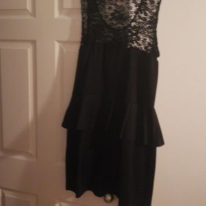 Black peplum mini dress